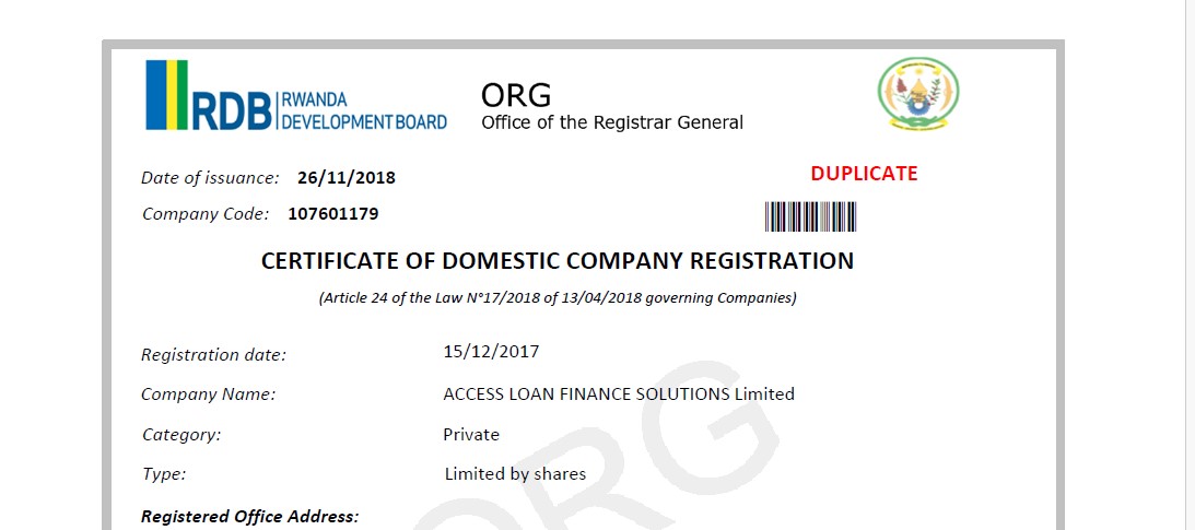 company-reg Access Finance in Rwanda